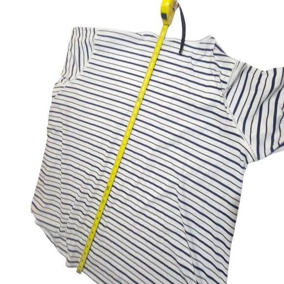 Zim & Zoe Womens Plus Size Flutter Sleeve Striped Navy Blue Ivory Top 30/32 - Picture 4 of 11